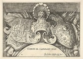 Plate 2: trophies of Roman arms from decorations above the windows on the second floor of the Palazzo Milesi in Rome, Giovanni Battista Galestruzzi Italian, Etching; second state