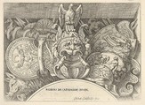 Plate 4: trophies of Roman arms from decorations above the windows on the second floor of the Palazzo Milesi in Rome, Giovanni Battista Galestruzzi Italian, Etching; second state