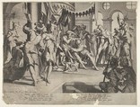 The Judge Bias Shedding Tears, plate IX from "Thronus Justitiæ", Joachim Wtewael Netherlandish, Engraving