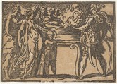 The Sacrifice, or Mucius Scaevola, Parmigianino (Girolamo Francesco Maria Mazzola)  Italian, Chiaroscuro woodcut