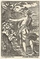 Callisto hunting with drawn bow, after Parmigianino), Antonio Belemo  Italian, Engraving