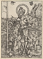 Saint George Standing with Two Angels, Lucas Cranach the Elder  German, Woodcut