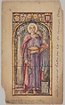 St. Matthew: Design for a Stained Glass Window, Joseph Stickney Memorial Church of the Transfiguration, Bretton Woods, New Hampshire, D. Maitland Armstrong American, Watercolor and ink