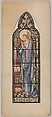 The Virgin Mary (or a Female Saint) at Prayer: Design for a Memorial Stained Glass Window, D. Maitland Armstrong American, Watercolor and pen and ink