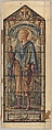 St. James the Great, Representing Steadfastness: Design for a Stained Glass Window, First Presbyterian Church, Flemington, New Jersey (one of a set of seven), D. Maitland Armstrong American, Watercolor and pen and ink