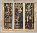 Faith, Charity, and Hope: Designs for a Three Stained Glass Window Panels, D. Maitland Armstrong American, Watercolor and pen and ink