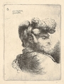 Man in profile facing right, wearing a fur hat, from "Small Heads in Oriental Headdress", Giovanni Benedetto Castiglione (Il Grechetto) Italian, Etching
