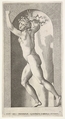 Plate 16: Hebe in a niche with her hands in the air, running to the left while looking to the right, from a series of mythological gods and goddesses, Giovanni Jacopo Caraglio Italian, Engraving