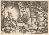 Circe changing the companions of Ulysses into beasts, Giovanni Benedetto Castiglione (Il Grechetto) Italian, Etching