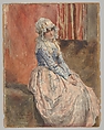 A Seated Woman, Franz Skarbina German, Watercolor