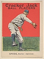 Gregg, Boston – Americans, from the Ball Players series (E145) for Cracker Jack, Rueckheim Bros. & Eckstein  American, Commercial color lithograph