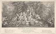 The festival of Diana, interrupted by satyrs (Feste de Diane, troublée par des Satyres), from "Les Bacchanales; Quatres Festes", Claude Gillot French, Etching