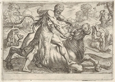 Hercules and  Achelous, from "The Labors of Hercules", Antonio Tempesta  Italian, Etching
