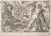 Hercules and the Hydra of Lerna, from "The Labors of Hercules", Antonio Tempesta  Italian, Etching