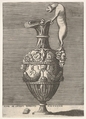 Antique Ewer with a Handle in the Shape of a Lioness, from "Vases after the Antique", Enea Vico Italian, Engraving; second state