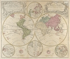 Planiglobii Terrestris Mappa Universalis..., Johann Baptist Homann German, Engraving, hand colored
