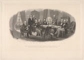 President Lincoln and His Cabinet, with Lt. General Scott, in the Council Chamber at the White House, Robert Whitechurch  American, Etching, engraving and stipple