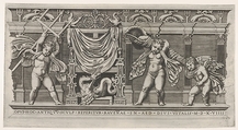 Le Bas Relief aux Trois Amours (The Throne of Neptune), Marco Dente Italian, Engraving
