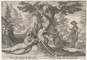 Mercury and Battus, Robert Willemsz de Baudous Netherlandish, Engraving