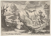 Apollo and Coronis, Robert Willemsz de Baudous Netherlandish, Engraving