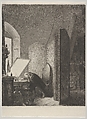 Rembrandt in His Studio, Paul Adolphe Rajon French, Etching on chine collé