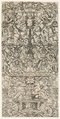 Vertical ornament panel with Mars, Nicoletto da Modena  Italian, Engraving