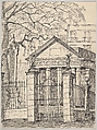 Havana El Templete Church 1946, Emilio Sanchez  American, born Cuba, Graphite and ink
