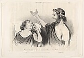 Oui c'est Agamemnon c'est ton Roi qui t'éveille!... (Iphigénie), plate 13 from "Physionomies tragico-classiques", Honoré Daumier  French, Lithograph