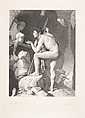 Oedipus and the Sphinx, after Ingres, Claude-Ferdinand Gaillard French, Engraving