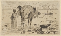 Fishermen (Pêcheurs de Valech), Félix-Hilaire Buhot French, Etching; only state