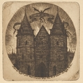 Old Gate of the Palais de Justice, Charles Meryon French, Etching and drypoint; second state of two