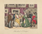 Print Dealer, Henry-Bonaventure Monnier French, Lithograph with extensive hand coloring