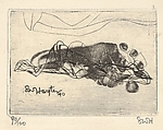 Augy's Foot (greeting card for 1940–41), Second Version, Stanley William Hayter (British, London 1901–1988 Paris), Engraving and soft-ground etching