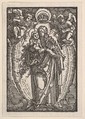 Virgin and Child on a Crescent, from "The Fall and Salvation of Mankind Through the Life and Passion of Christ", Albrecht Altdorfer German, Woodcut