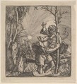 Saint Christopher Carrying the Christ Child, Albrecht Altdorfer  German, Engraving