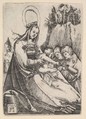 Virgin and Child with Two Boys, Albrecht Altdorfer German, Engraving; first state of two