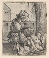 Samson and Delilah, Albrecht Altdorfer German, Engraving; first state of two (New Hollstein)
