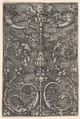 Ornamental Design with an Angels Head at Top, Albrecht Altdorfer  German, Engraving