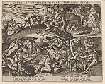 Big Fishes Eat Small Ones, Anonymous, Netherlandish, late 16th century  Netherlandish, Engraving; first state of two