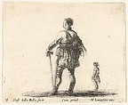 Plate 19: a Polish nobleman in court dress, standing in center, seen from behind, another nobleman to right in background, from "Diversi Capricci", Stefano della Bella  Italian, Etching; third state of four (De Vesme)