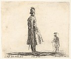 Plate 20: an old Polish nobleman wearing a plumed hat in center, standing in profile facing right, another Polish man to right in background, standing in profile facing left, from "Diversi Capricci", Stefano della Bella  Italian, Etching; third state of four (De Vesme)