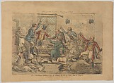 One Days Sport of Three Real Good Ones. The Corinthians making it up...by showing the Johnny Raws how to Grog it, Henry Thomas Alken  British, Hand-colored lithograph