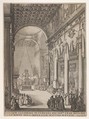 Catafalque of the Emperor Mathias with performance of funeral inside the Church of San Lorenzo, Florence, Jacques Callot (French, Nancy 1592–1635 Nancy), Etching