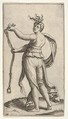 A woman representing Temperance holding a bit facing left, Marcantonio Raimondi  Italian, Engraving