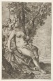 Cupid prepares to shoot an arrow as Venus looks over her right shoulder, from "Sport of Love" (Scherzi d'amore), Odoardo Fialetti  Italian, Etching