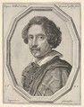Knight of Malta (self-portrait?), a bust-length portrait in a twelve-sided frame, Ottavio Leoni (Il Padovano) Italian, Etching and engraving