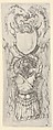 Vertical Panel with a Cartouche stacked on top of a Cuirass, from "Ornaments or Grotesques" (Ornamenti o Grottesche), Stefano della Bella Italian, Etching