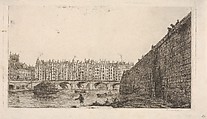 Le Pont-au-Change vers 1784, Charles Meryon  French, Etching; first state of six