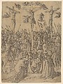 Calvary, from Life of the Virgin and Christ, Francesco Rosselli Italian, Hand-colored engraving; second state of three (Bartsch)