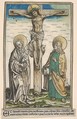 Christ on the Cross with the Virgin and Saint John, from the Passau Missal (Missale Pataviense), Hans Burgkmair German, Hand-colored woodcut on vellum